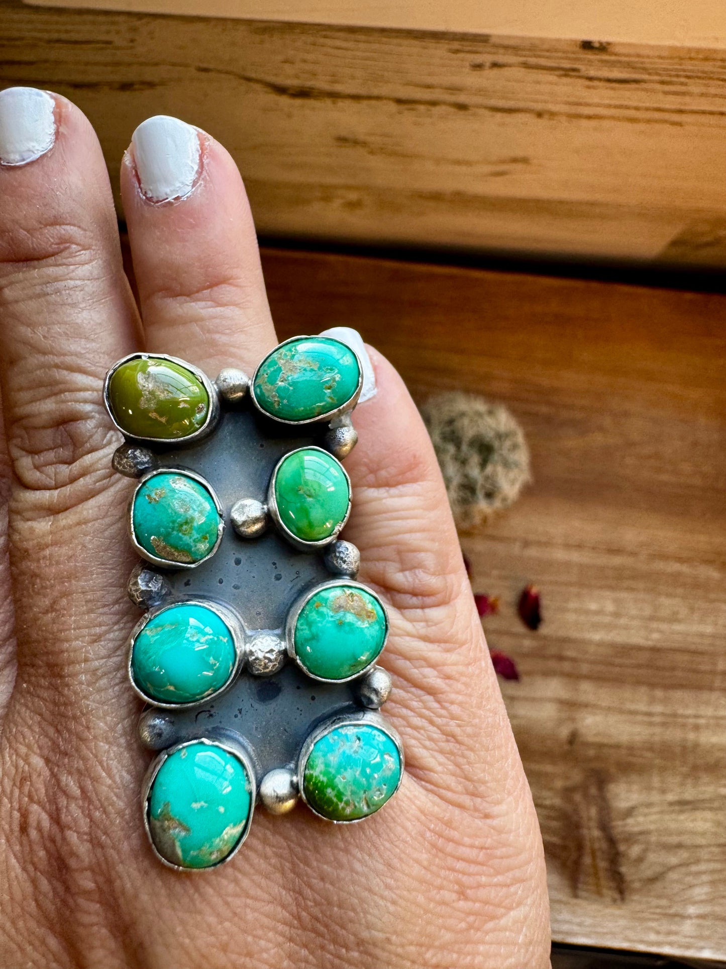 Stacked Cluster - Mixed Turquoise Ring