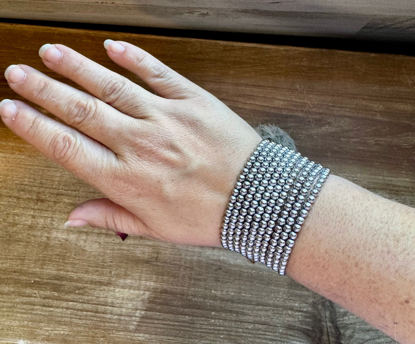 Natural Hematite stretch bracelet