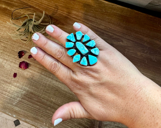 Big Sonoran Turquoise ring and Sterling Silver