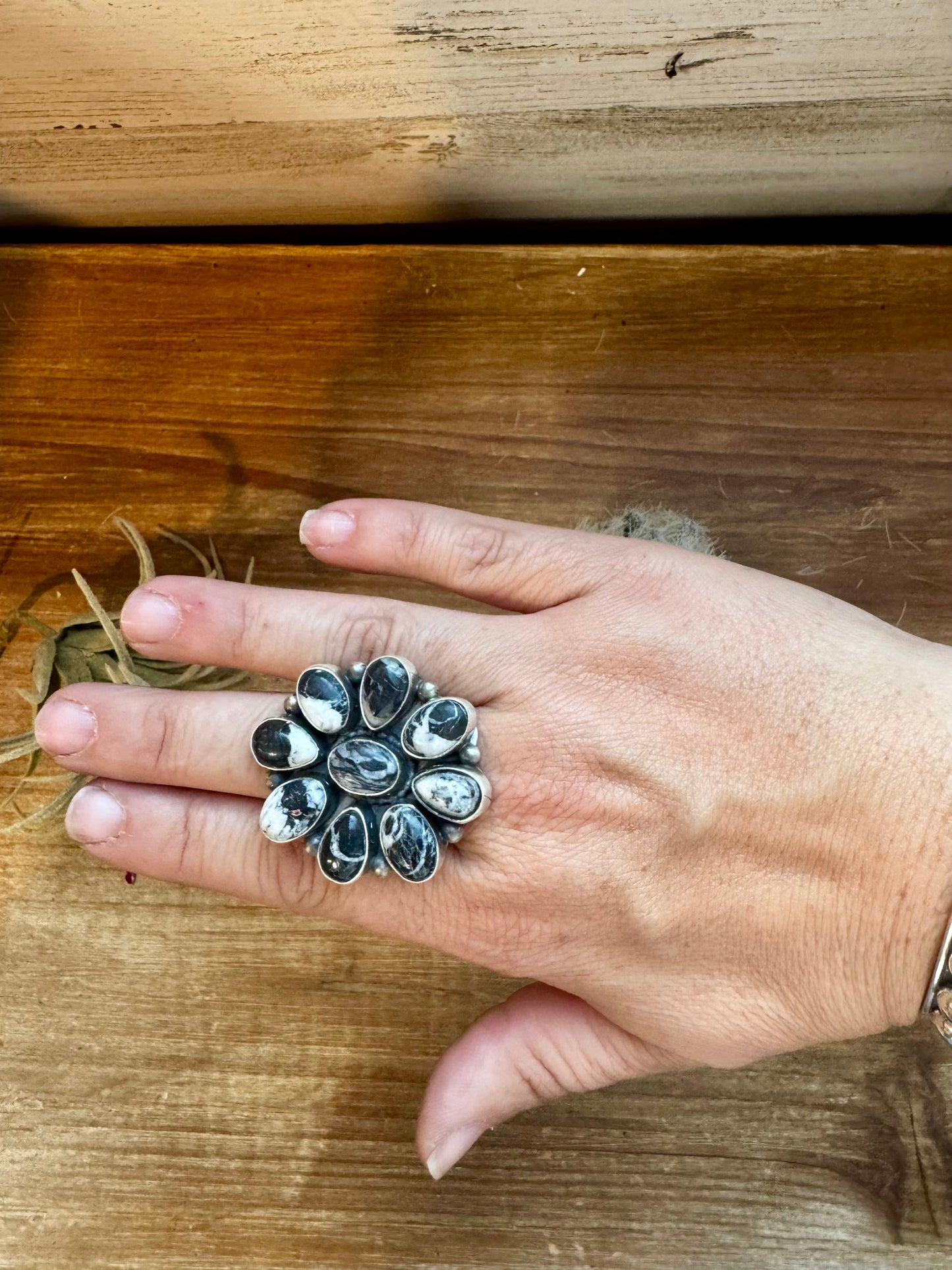 Cluster White Buffalo Ring