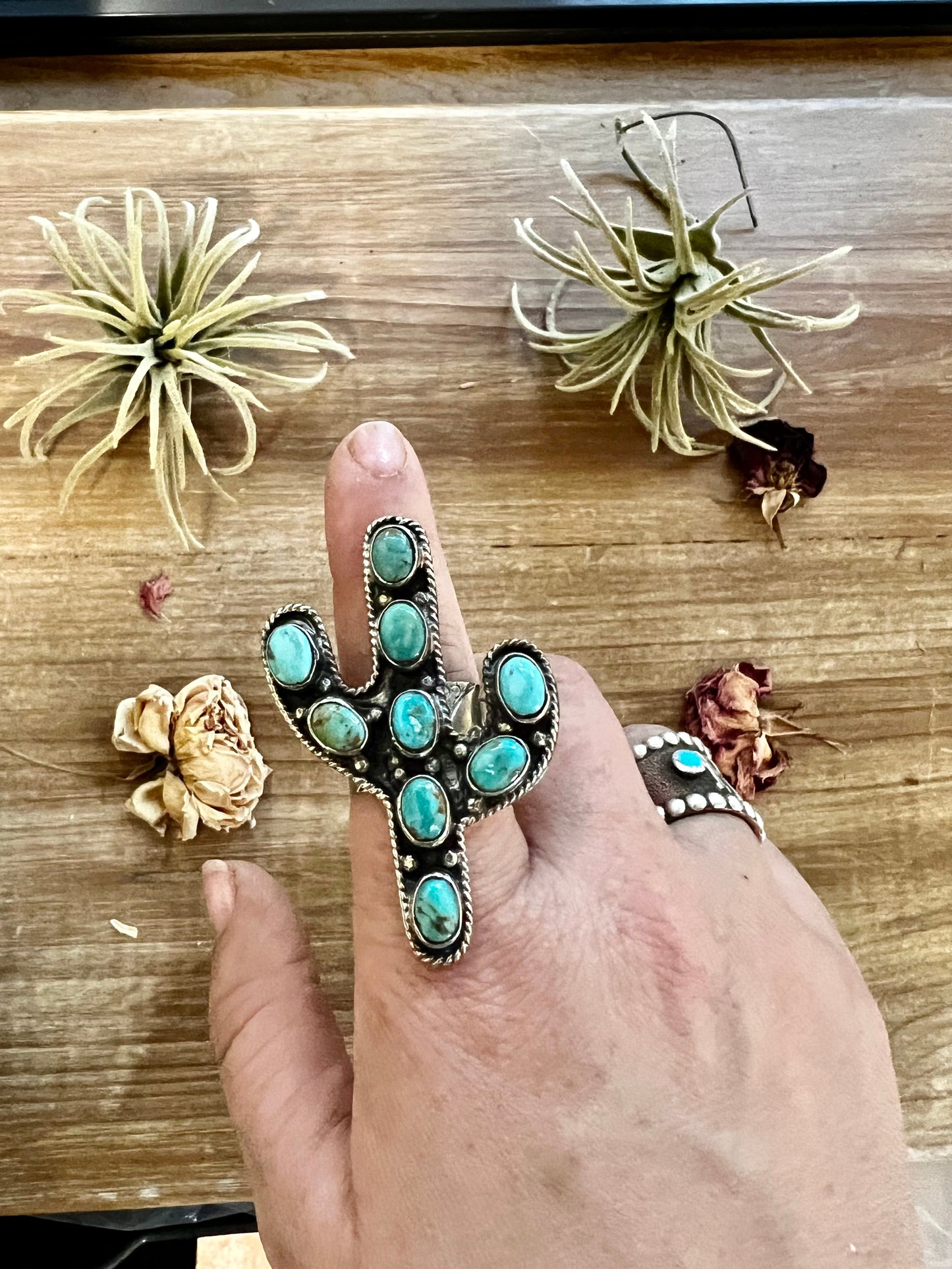 Blue Cactus Turquoise ring