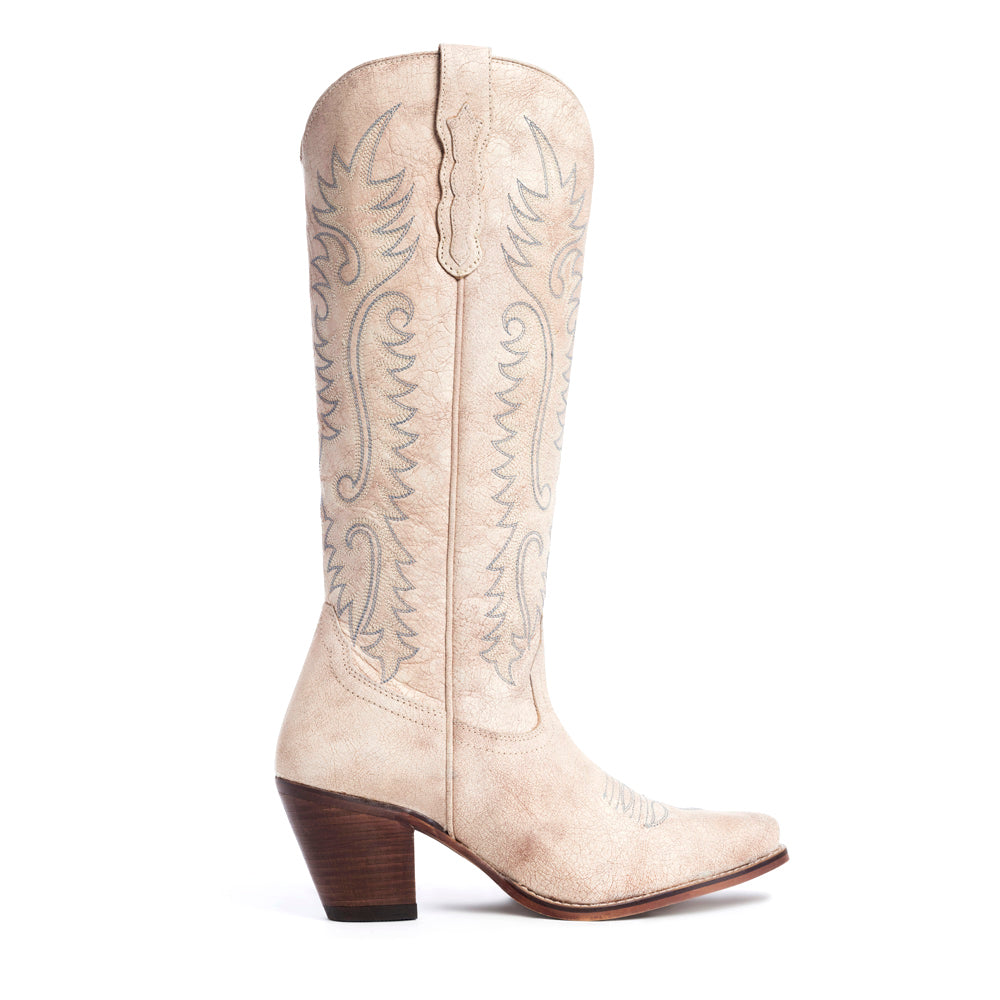 (Pre-Order) Syllvia Prairie Leather Boots in Ivory