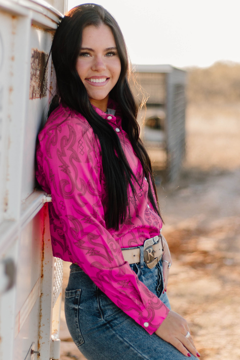 Boot Scootin Button Up Pink