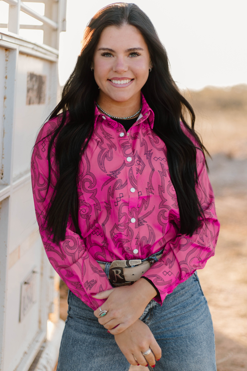 Boot Scootin Button Up Pink